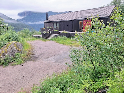 Cabin with sauna and fire pit