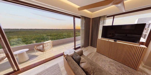 Loft Deluxe, vista al jardín | Vista desde la habitación