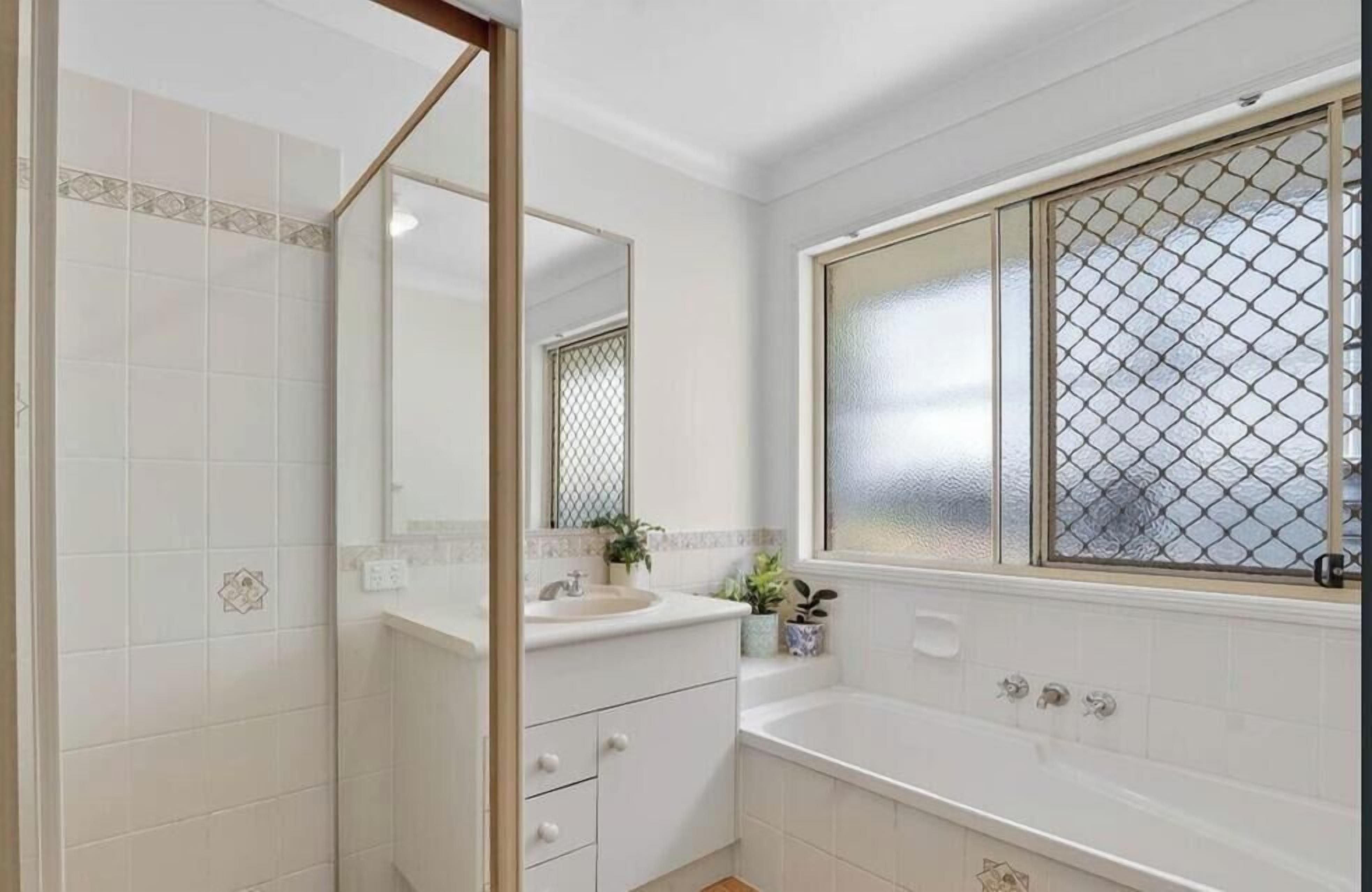 Hair dryer, towels, toilet paper