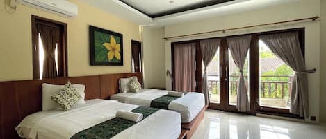Twin Room, Pool View | WiFi (free), bed sheets