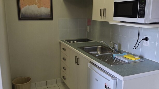 Kühlschrank, Mikrowelle, Herdplatte, Toaster
