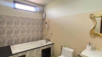 Free toiletries, hair dryer, towels, soap