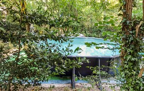 A swimming pool surrounded by dense foliage. - Gorgeous home in Val d'Aigoual (Val d'Aigoual)