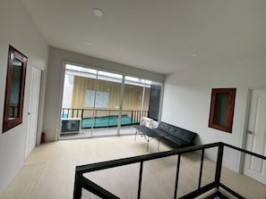 40-inch flat-screen TV with cable channels