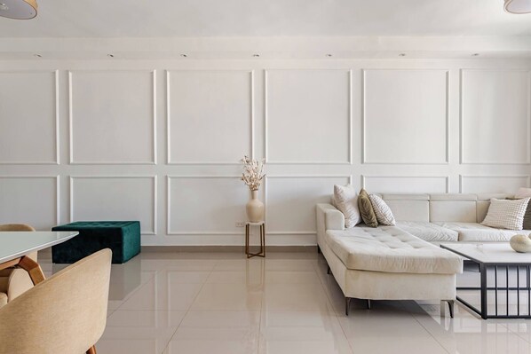 Living area - Modern 2BR Apartment Near Agora Mall (Santo Domingo)