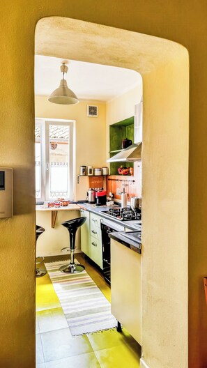 Appartement, patio | Privékeuken