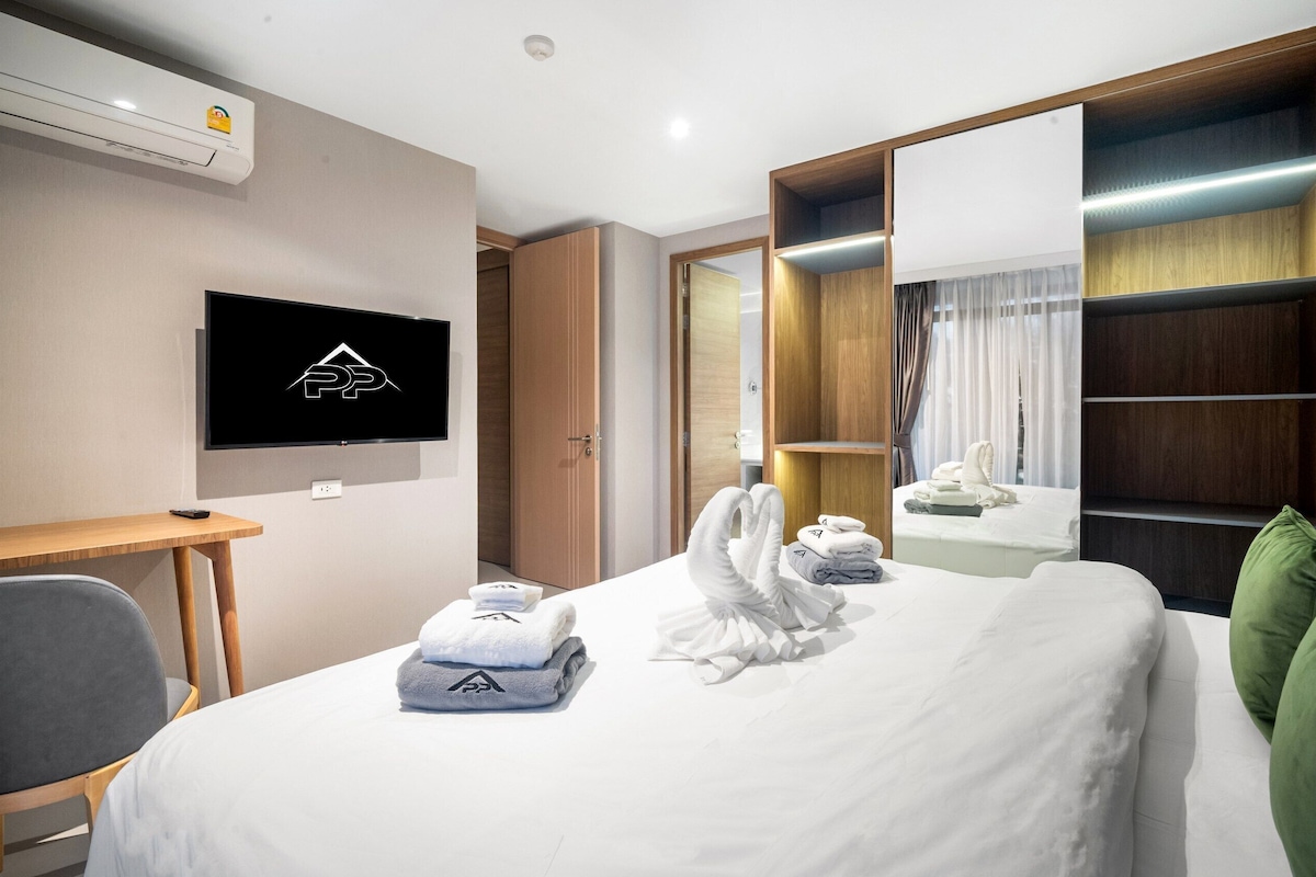 อพาร์ทเมนท์สำหรับครอบครัว, วิวสวนหย่อม | เครื่องนอนป้องกันสารก่อภูมิแพ้, Wi-Fi ฟรี