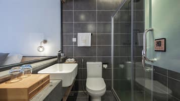 Habitación Deluxe con 2 camas individuales | Baño | Regadera, secadora de cabello, pantuflas, toallas