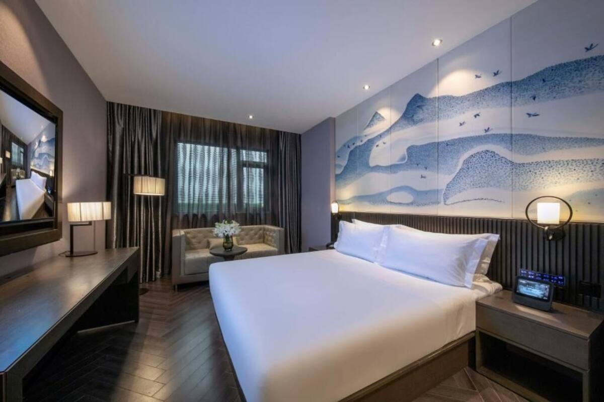 In-room safe, desk, laptop workspace, blackout curtains
