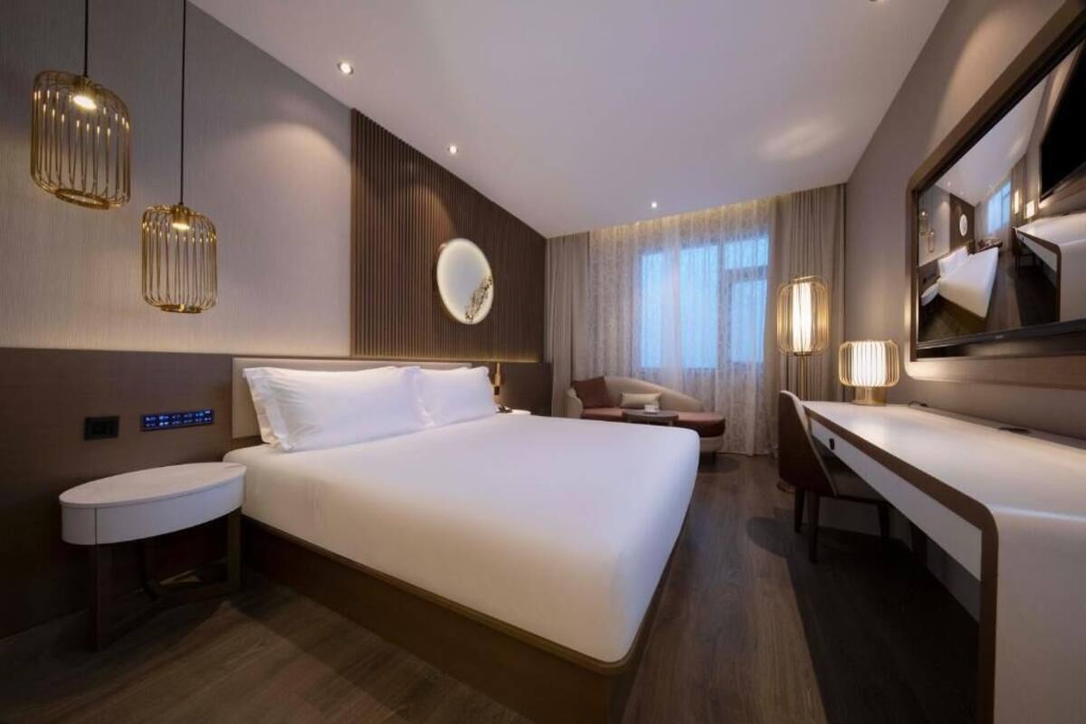 In-room safe, desk, laptop workspace, blackout curtains