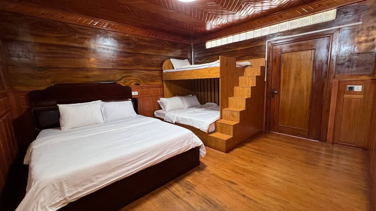 Family Triple Room, Pool View | Desk, free WiFi