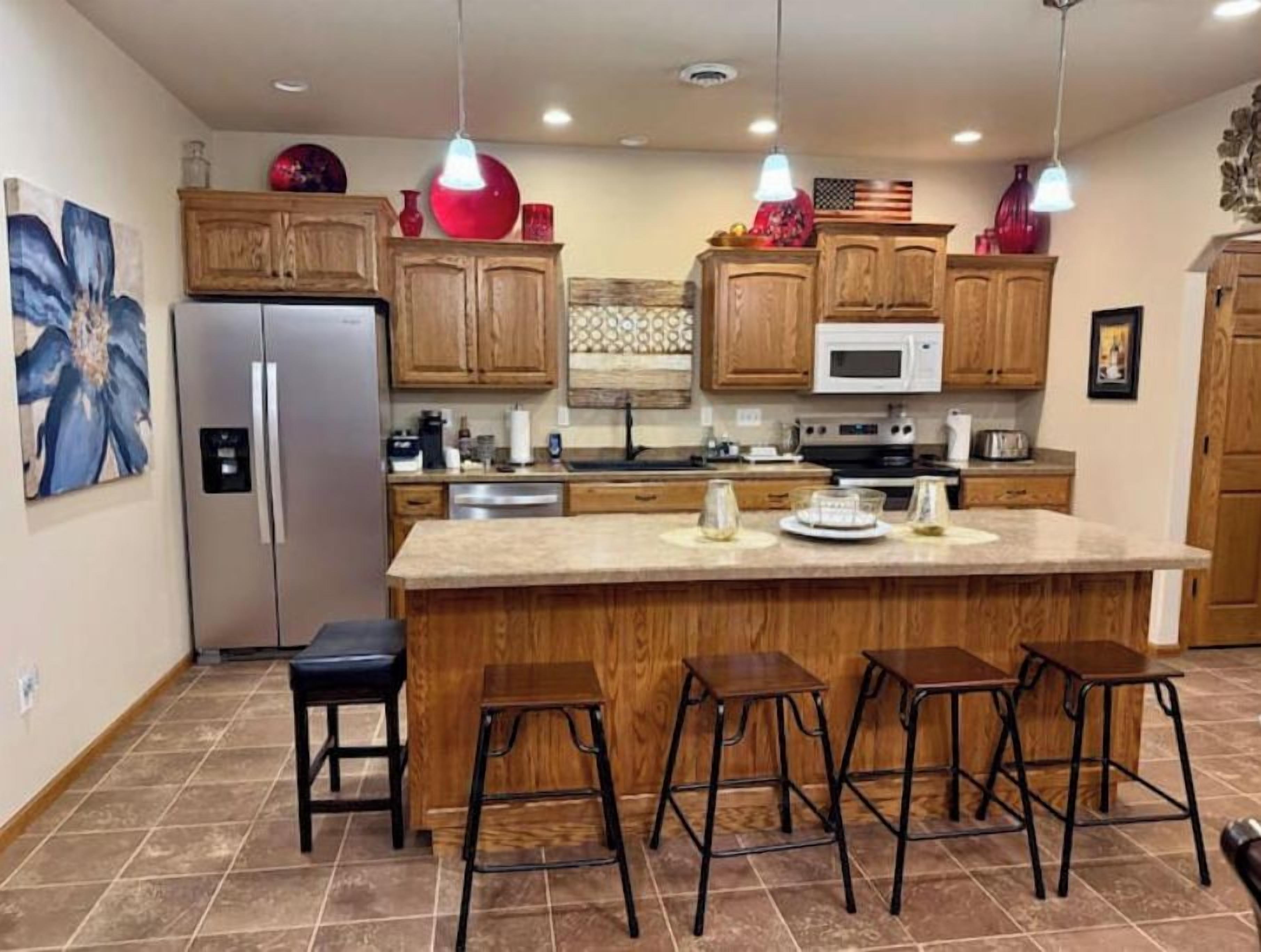 Oversized island perfect for entertaining 