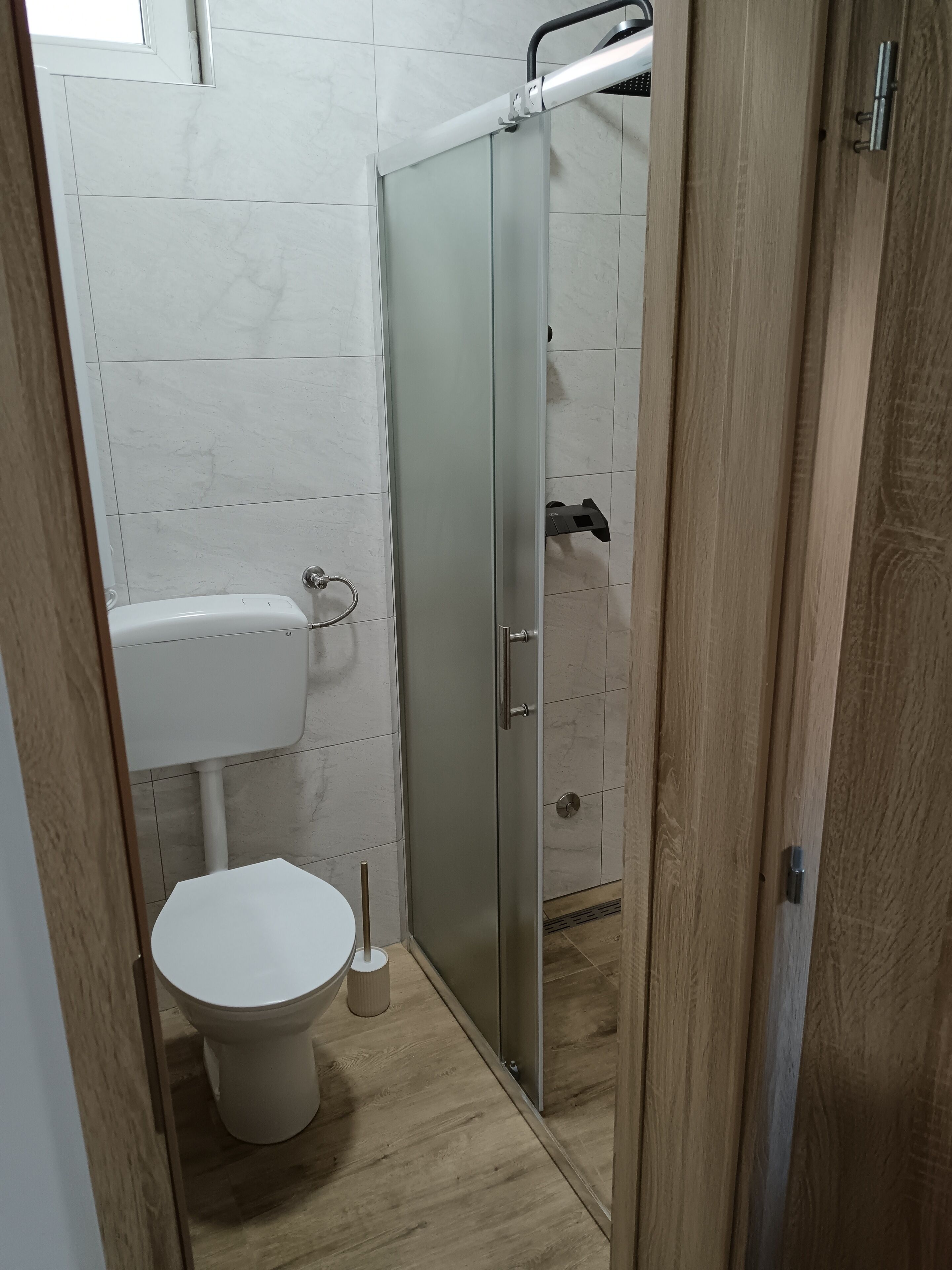 Hair dryer, towels, toilet paper