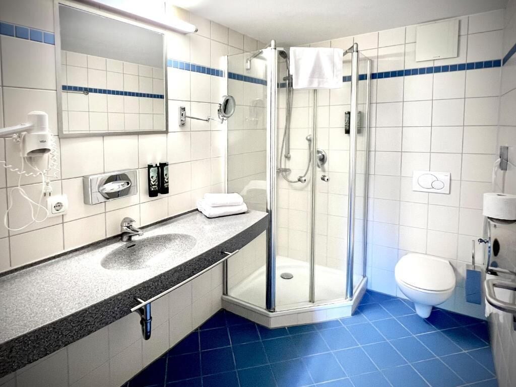Standard-Einzelzimmer, Parkblick | Badezimmer | Dusche, Haartrockner, Handtücher, Seife