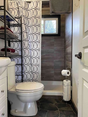 Hair dryer, towels