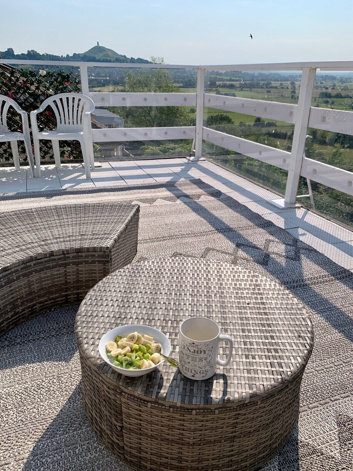 Enjoying breakfast on the balcony
