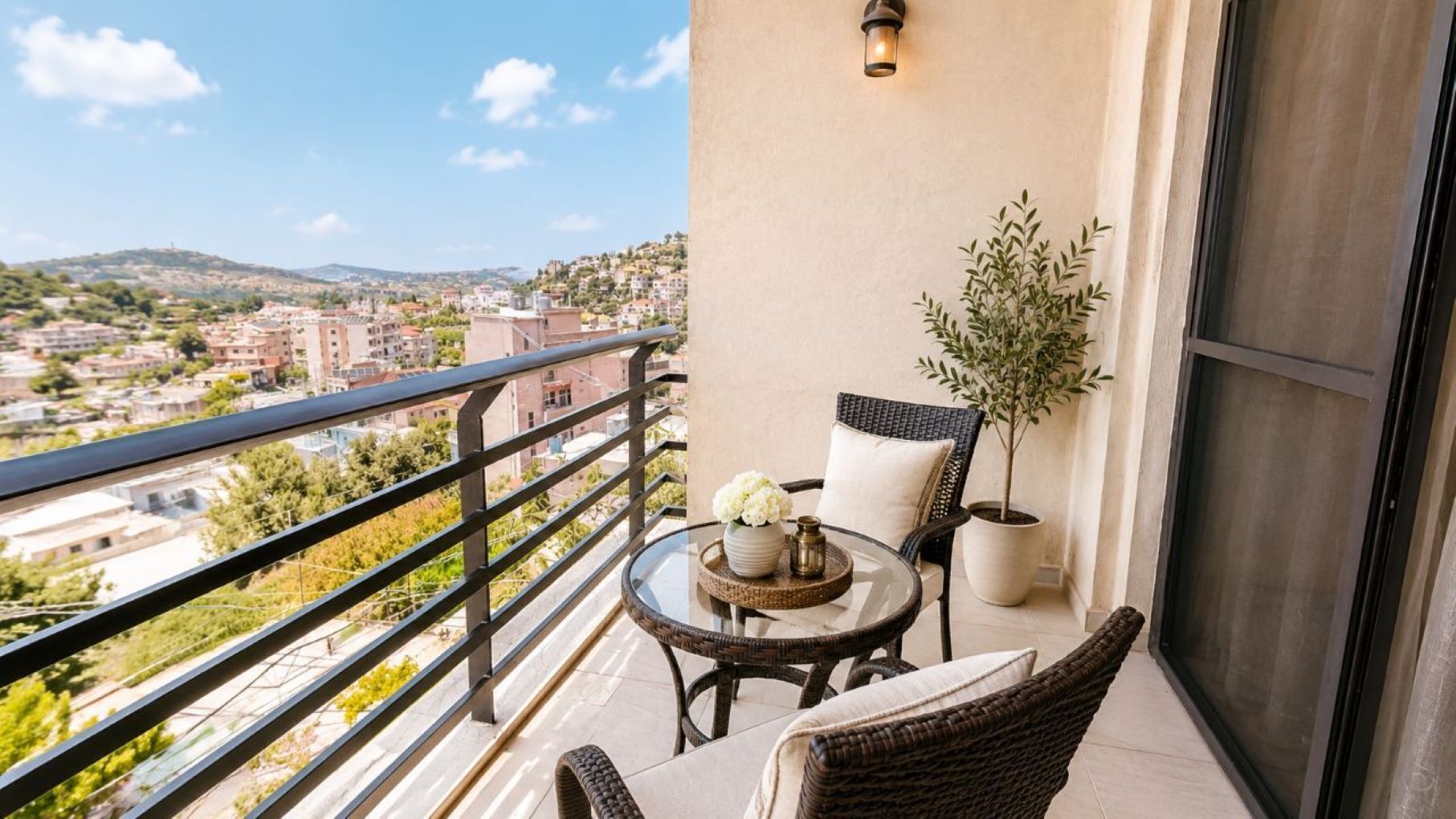 Suite junior, balcón, vista a la ciudad | Vista del balcón