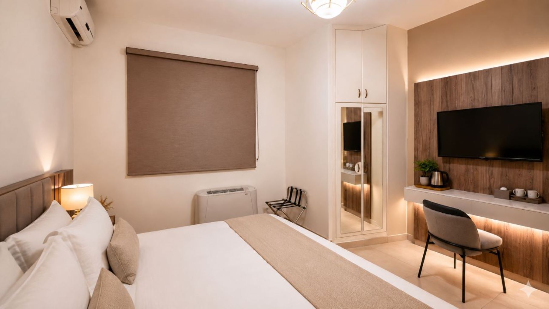 Junior suite, balkon, uitzicht op stad | Een kluis op de kamer, een bureau, een laptopwerkplek