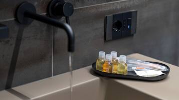 Douche, séchoir à cheveux, bidet, serviettes fournies