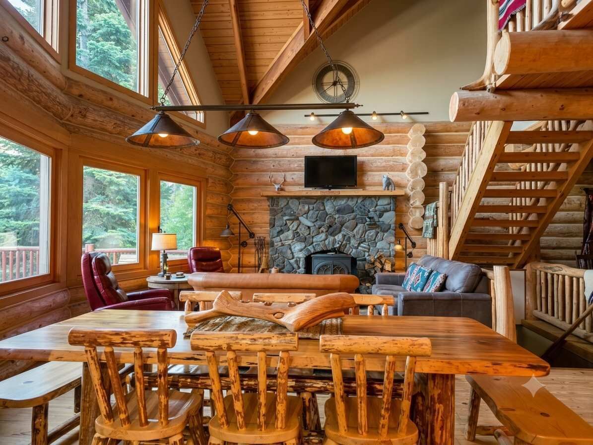 TV, fireplace, offices