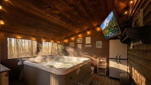 Interior - Private Pond Access! Covered Hot Tub with TV! (Accident)