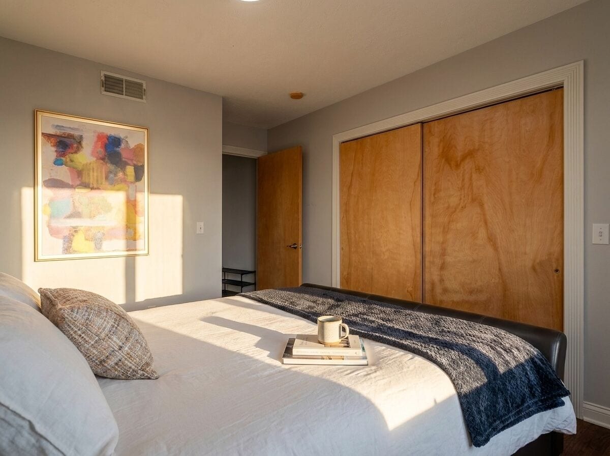 1 bedroom, iron/ironing board, travel crib, internet