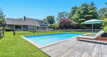 Beautifully updated Water Mill retreat with a private pool, expansive...