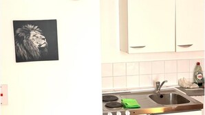 A kitchen with a sink, stove, and cabinets. - Ground Floor Studio - Willesden Green - Sleeps 4 (London)