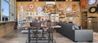 Krusty`s Motor Suite | Historic Gas Station Converted Retro Neon Garage!