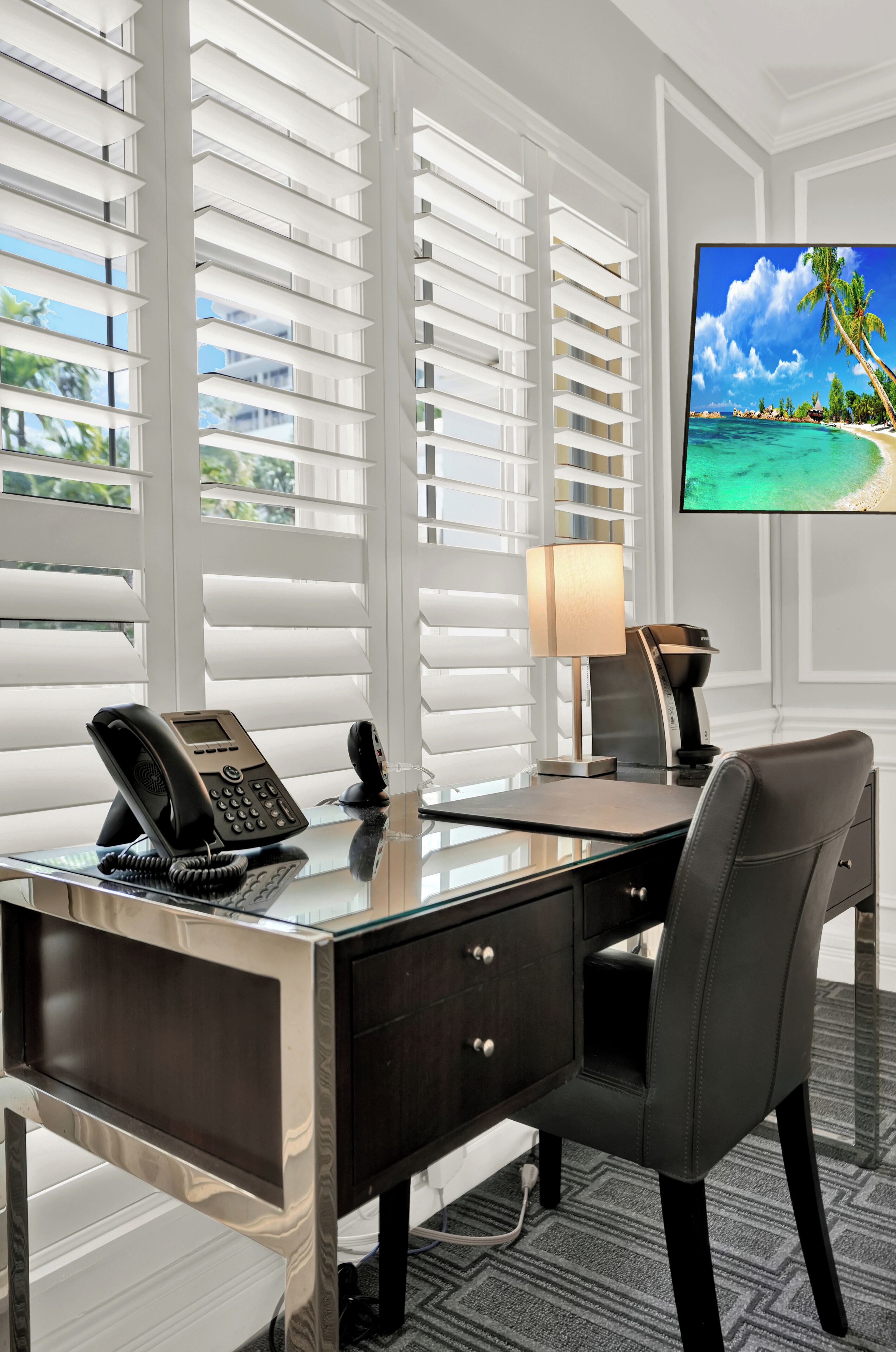 Deluxe Room, Pool View | Desk, laptop workspace, blackout drapes, iron/ironing board (on request)
