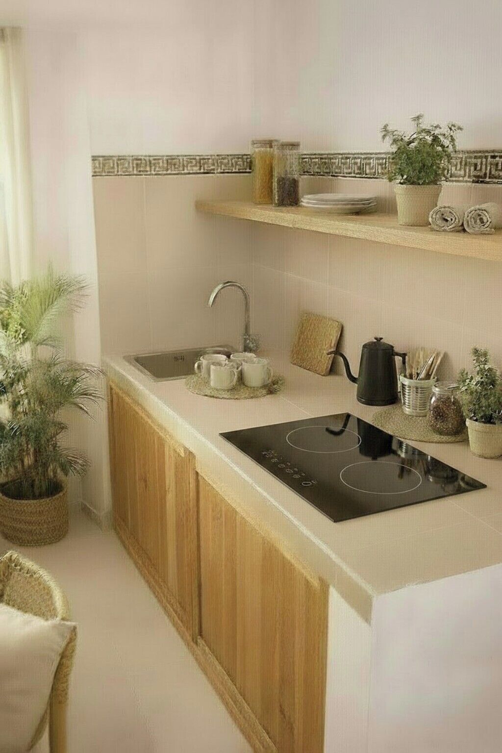 Fridge, stovetop, dishwasher, cookware/dishes/utensils