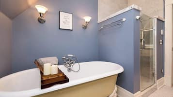 Shower, hair dryer, shampoo
