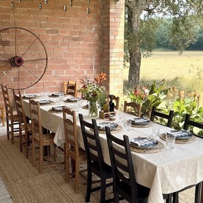 Outdoor dining - Vrbo Property (Sils)