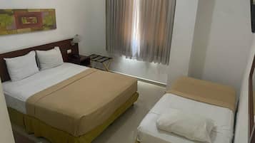 Desk, iron/ironing board (on request), WiFi (free)