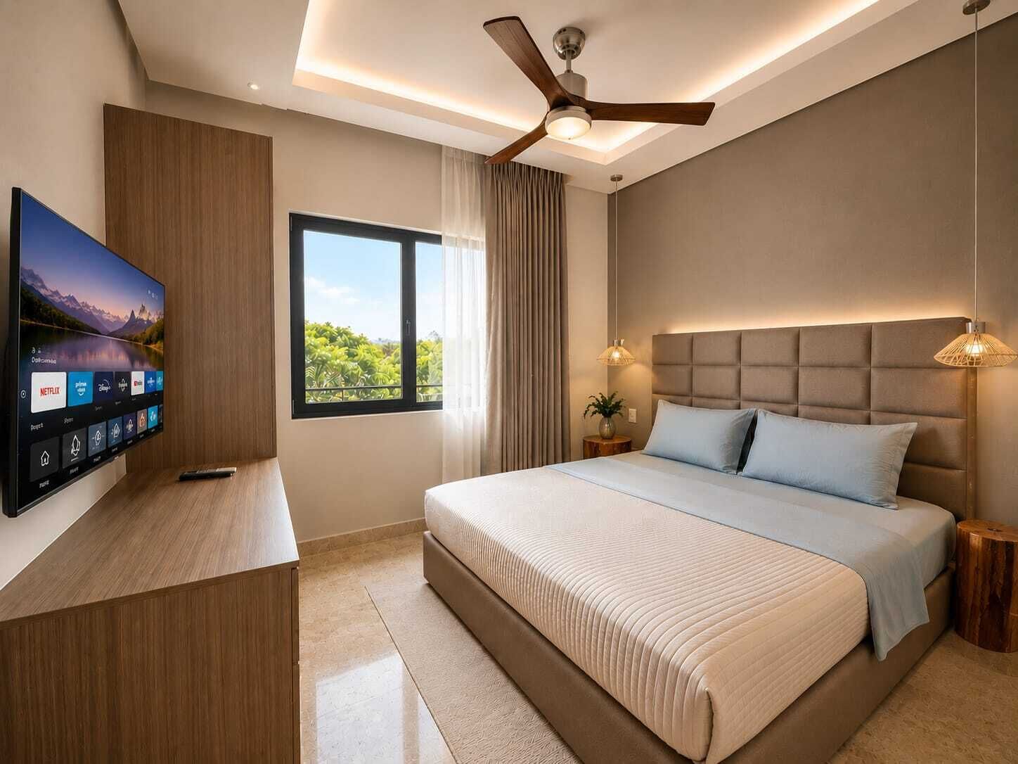 Deluxe-Apartment, 2 Schlafzimmer, Balkon, Blick auf den Innenhof | Verdunkelungsvorhänge, Bügeleisen/Bügelbrett, kostenloses WLAN