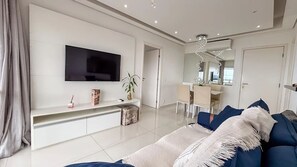 Departamento Deluxe, vista al mar | Área de sala de estar