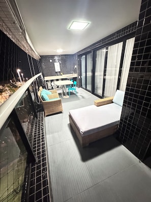 Apartament Deluxe, primera línia de platja | Terrassa o pati