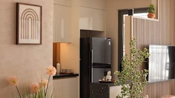 Apartamento família, sacada, vista para a cidade | Opções para refeição