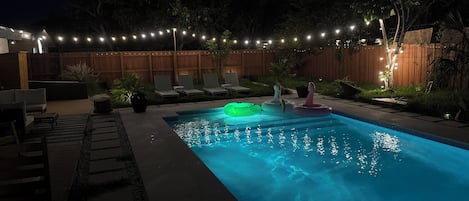 Piscine extérieure, piscine chauffée