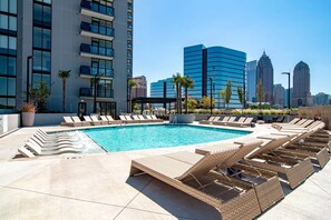 Pool - City Blue | Luxury 2BR Highrise | Year-Round Pool | Downtown Skyline Views (Atlanta)