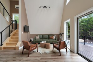 Living area - New Luxury A-Frame Cabin, 10 Min from Old Forge with Hot tub (Forestport)