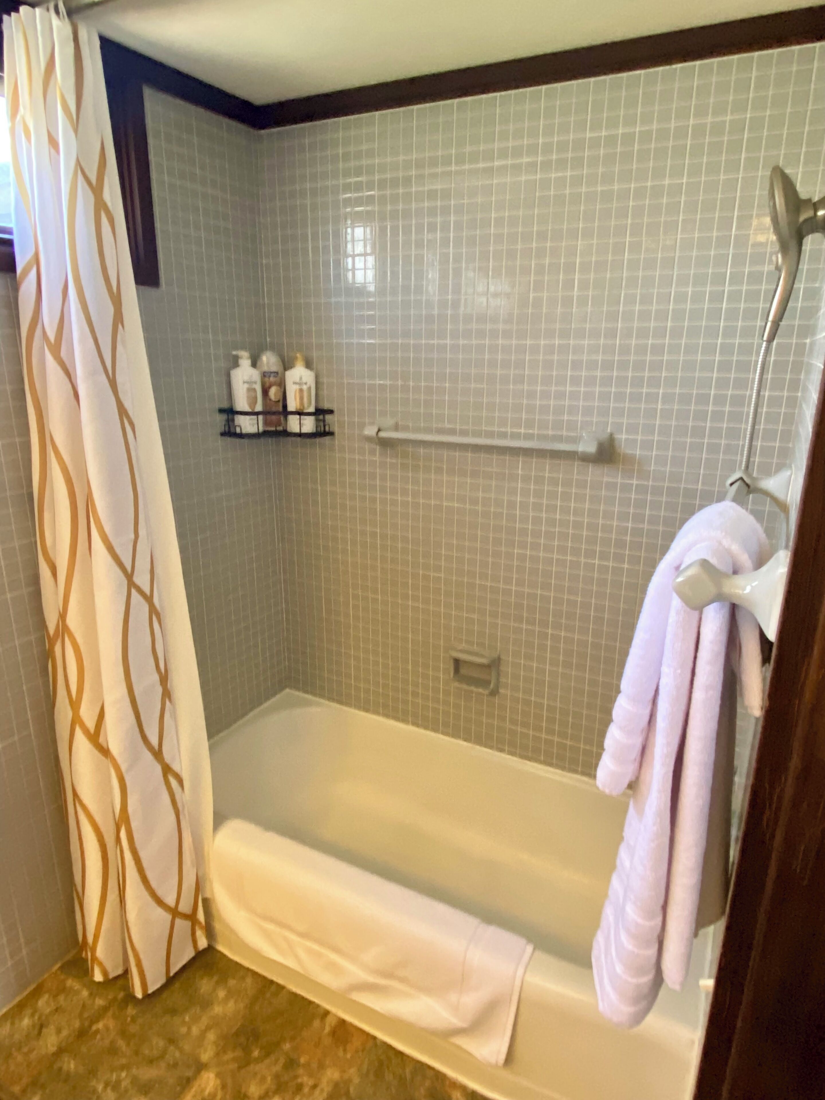 Bidet, towels, soap, toilet paper