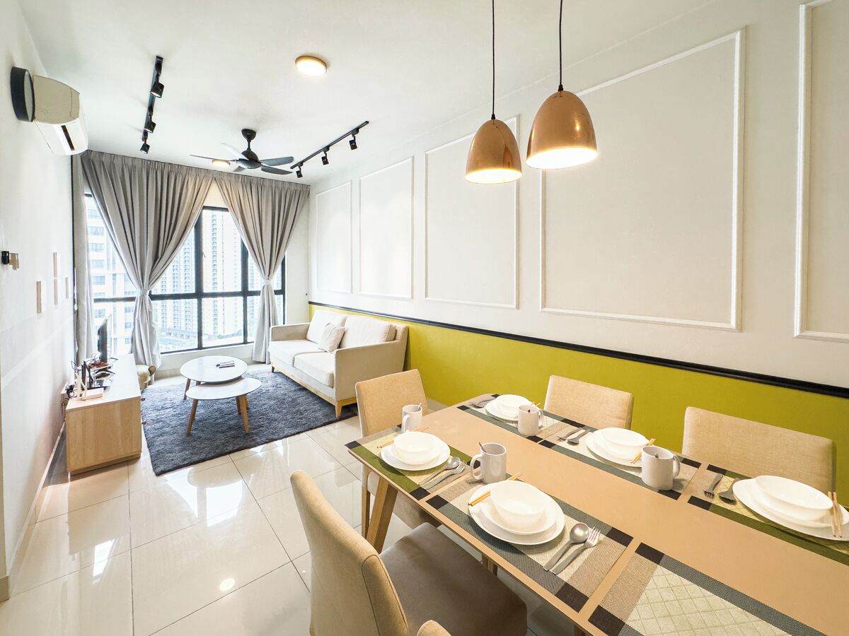 Apartemen Klasik, 3 kamar tidur, dapur, pemandangan kota | Tempat makan