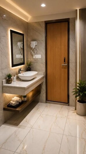 Premier Double Room | Bathroom | Shower - The Countryside Resort Pahalgam (Pahalgam)