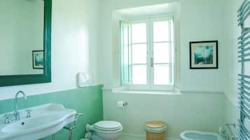 Habitación doble clásica | Baño | Amenidades de baño gratuitas, secadora de cabello, batas, toallas