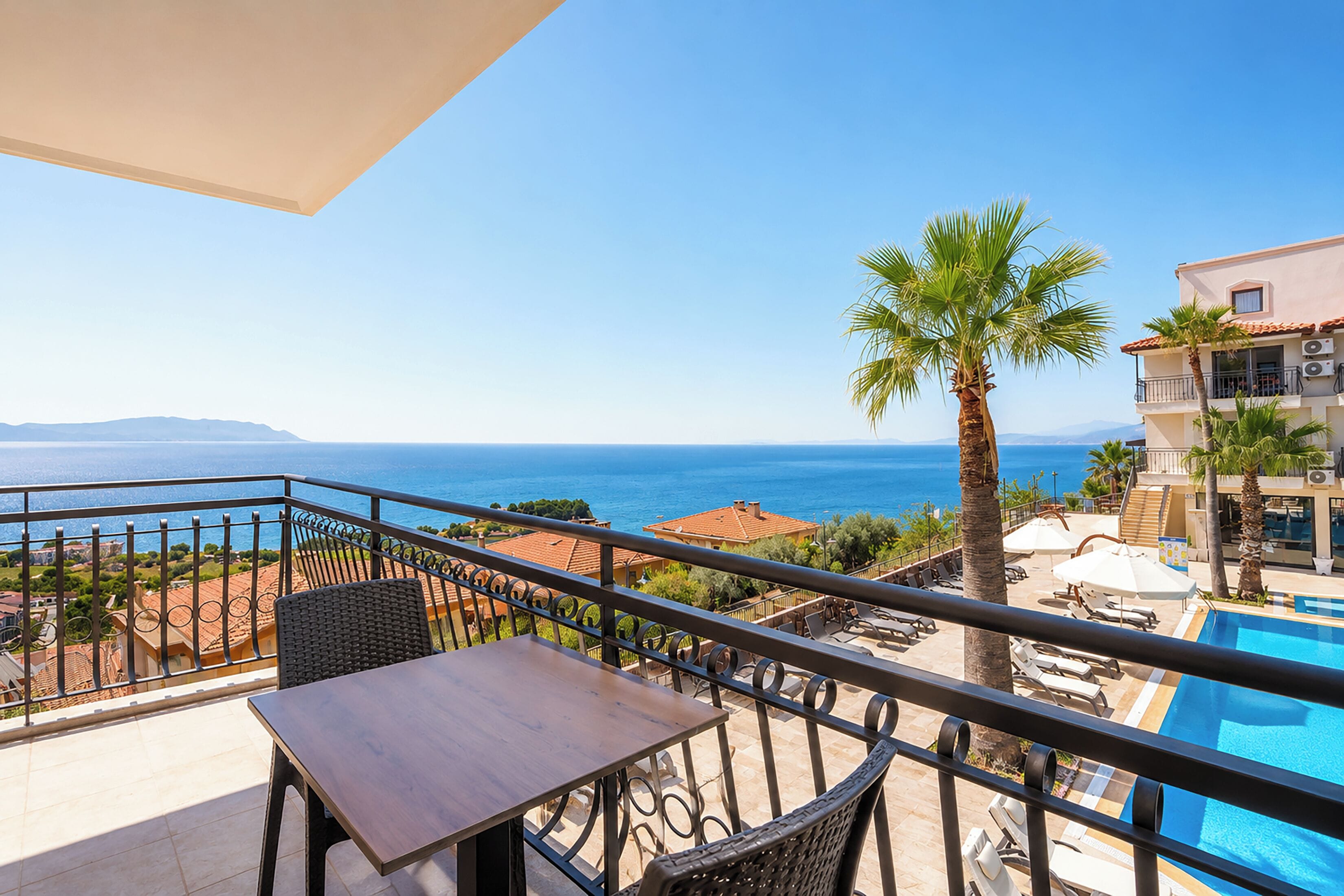 Habitación doble Deluxe, balcón, vista al mar | Vista del balcón