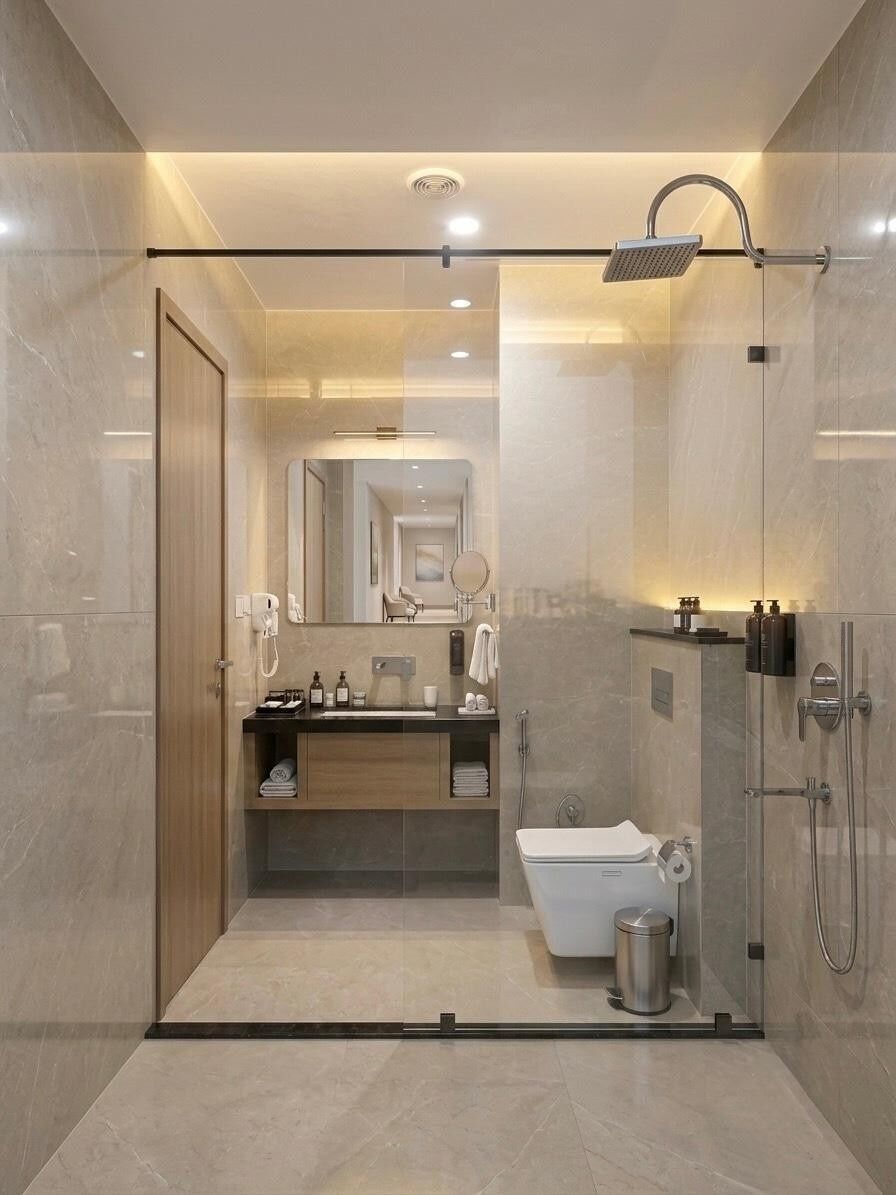 Executive Room | Bathroom | Shower, free toiletries, slippers, towels