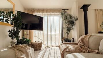 Smart TV, fireplace