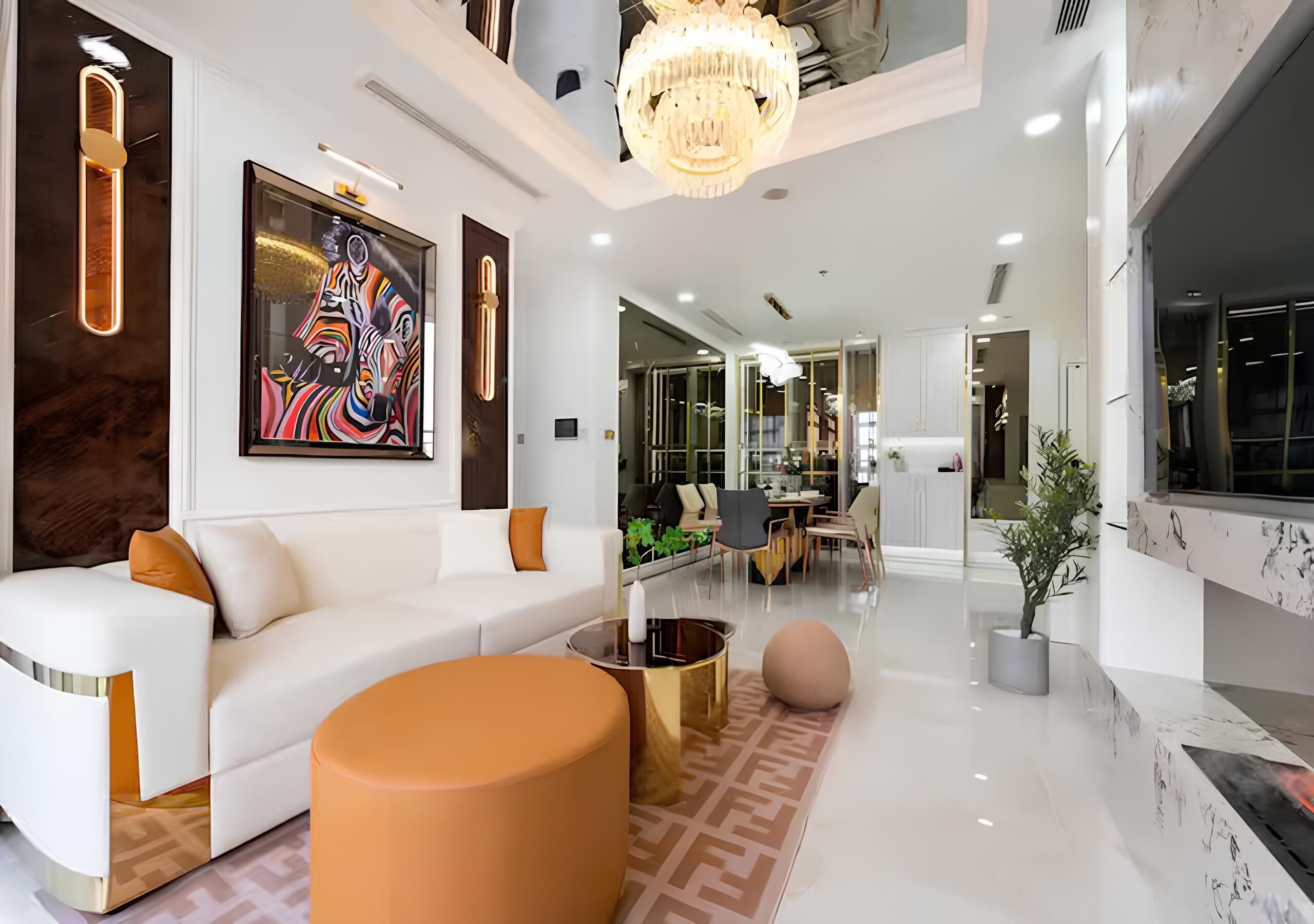 Luxury-Apartment, Balkon, Stadtblick | Lobby