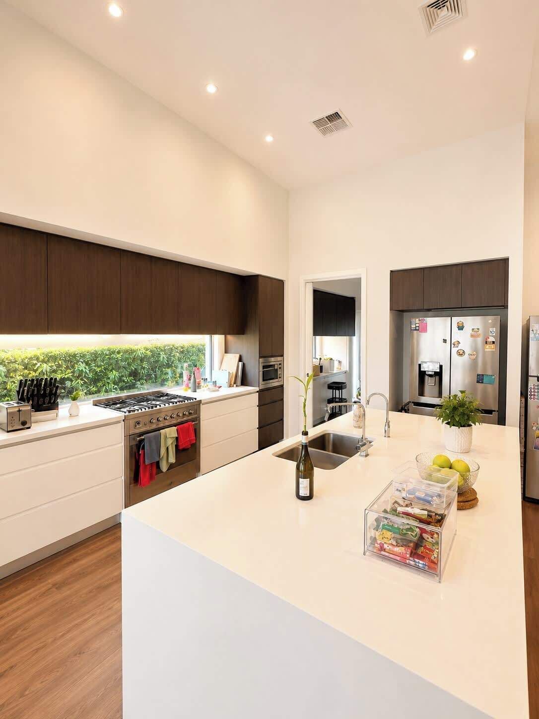 Coffee/tea maker, fridge, microwave, stovetop